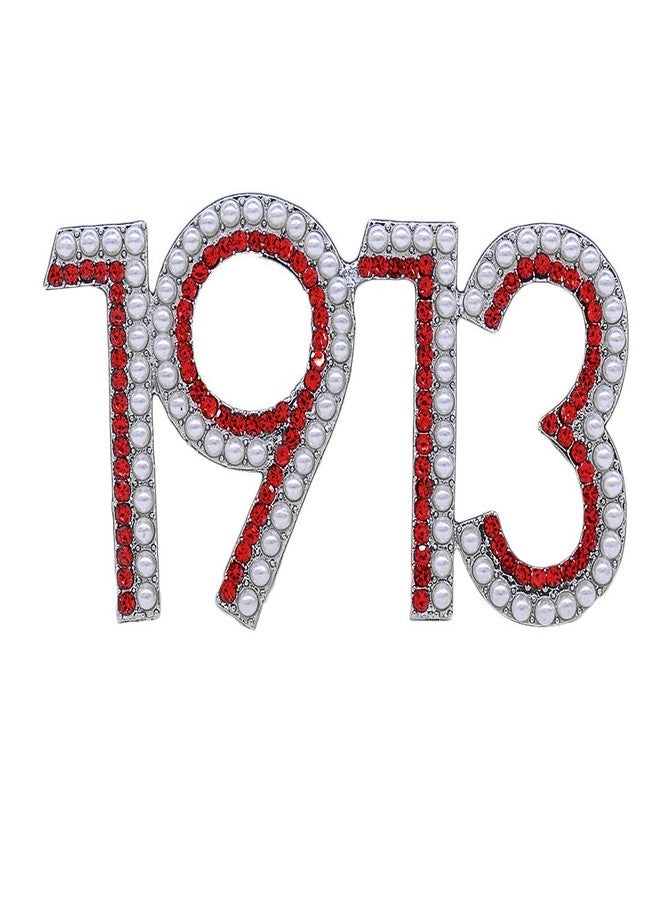 HUSURU Soror Organization Pearl 1913 DST Brooch Pin for Women Sorority Gift Greek Sorority Brooches for Clothing Bag - Image 1